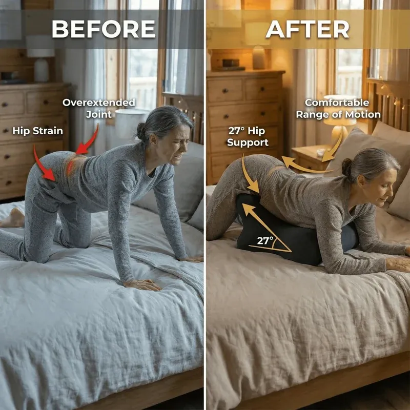 Before and after the Sweet Spot Pillow